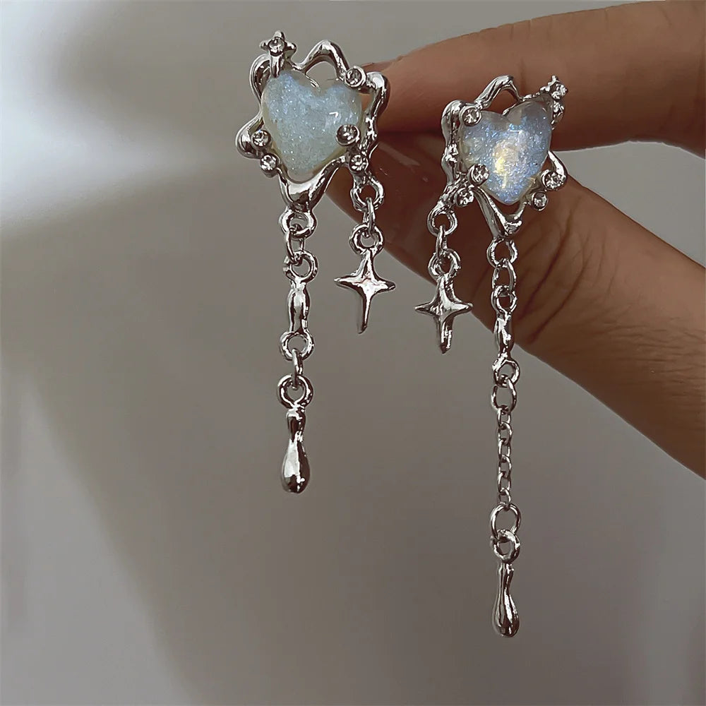 Silver Star Tassel Earrings – Women’s Trendy Party & Casual Jewelry