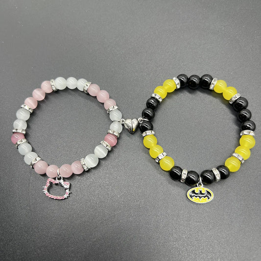 Batman and Hello kitty Matching Bracelets for Couple B